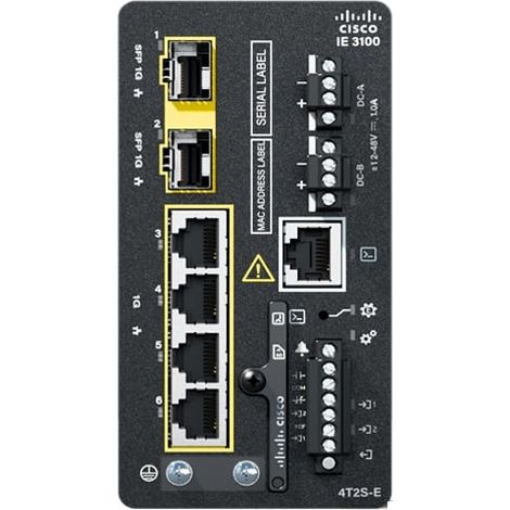 Cisco Catalyst IE3100 Gestito L2 Ethernet Gigabit Nero (10/100/1000 Mbps) con 4 porte GE Copper e 2 porte GE SFP � Sistema Fisso, Rete Essenziale