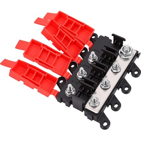 Porte-fusible 200 A, courant élevé, boîte à fusibles 1 entrée 3 sorties pour équipement électrique de voiture, bateau, camping-car, assemblage flexible (1/5)