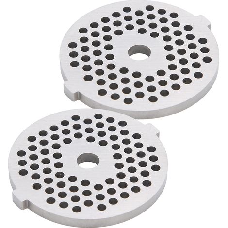 2 lames de hachoir électrique en acier inoxydable, plaque de broyage à trous ronds pour hachoir de type 5/B (3 mm, 56 trous) (1/5)