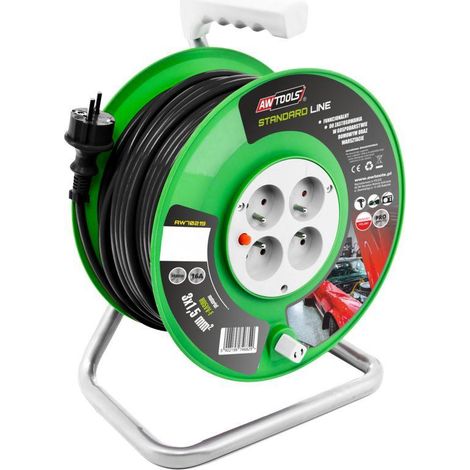 Awtools Cavo di prolunga professionale nero 50 metri