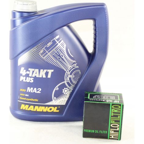 Aceite Mannol 10W40 4L 4T + Filtro de aceite HF145 Raptor YFM 700 Xt Tenere Virago (1/5)