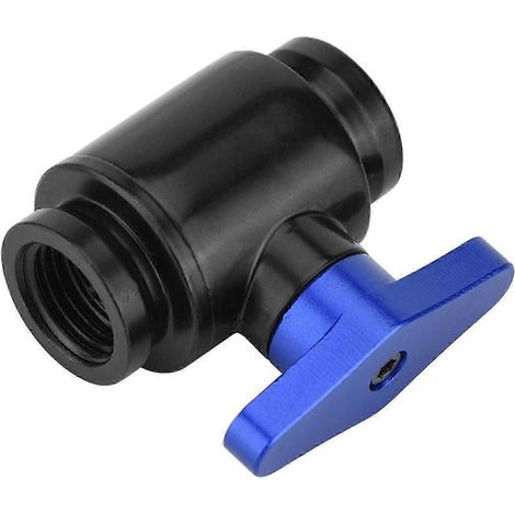 Vanne à bille noire à filetage interne G1/4" pour système de refroidissement liquide d'ordinateur (poignée bleue) (1/5)