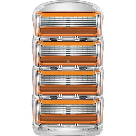 rasoir electriques hommes-Cartouche de rasoir à 4 lames jaunes compatible avec rasoirs 5 lames – Pour homme (1 cartouche)