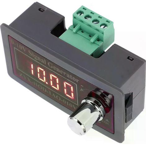 Générateur de signal réglable avec protection contre l'inversion de polarité, sortie 0,10 V, ABS, générateur de tension 15-30 V CC pour automate programmable. (1/5)