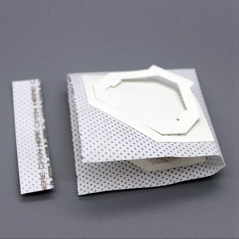 100 sachets de filtre à café portables en tissu PP blanc, scellés et en forme de V (1/5)
