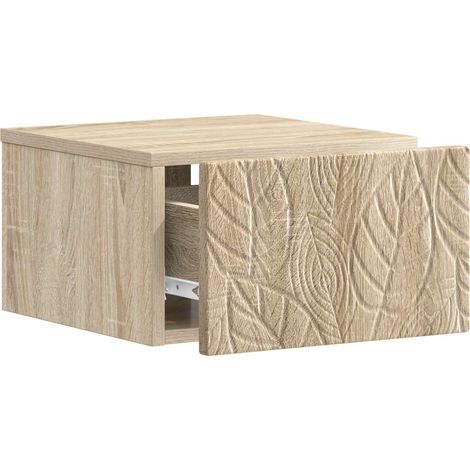 Comodino Armadio da Notte Mobiletto da notte a muro Rovere Sonoma 49 x 34,5 x 20 cm (1/5)