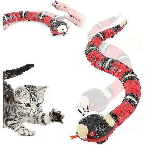 Interaktives Katzenspielzeug, intelligente Schlange mit Sensoren, beweglich, wiederaufladbar, erkennt automatisch Hindernisse und versucht auszubrechen