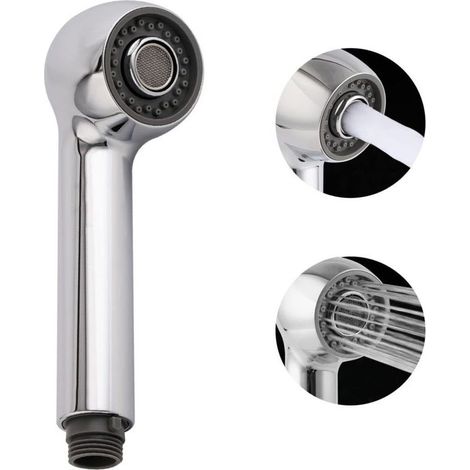 Bec de rechange pour robinet de cuisine extractible, tête de robinet d'évier à 2 fonctions, connecteur mâle G1/2 ou 13/16", non universel, nickel brossé, plaqué chrome (1/4)