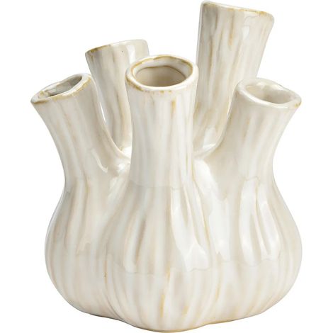 Vase design ail 13x16x13 cm blanc