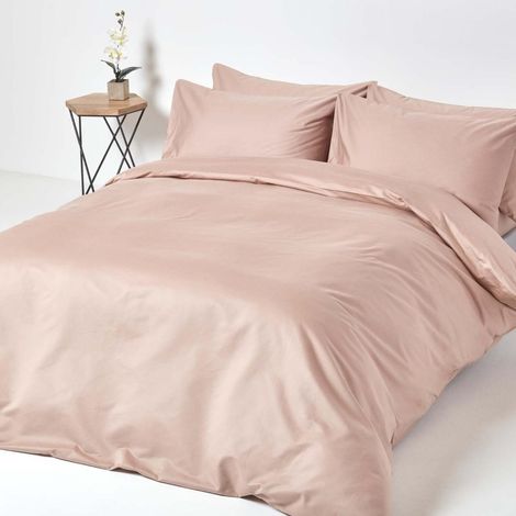 HOMESCAPES Mink Beige Egyptian Cotton Duvet Cover Set 1000 Thread Count, Single - Moonlight beige