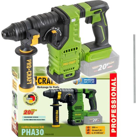 Procraft PHA30bb Trapano a percussione a batteria 20 V 2,8 J SDS plus Brushless Solo - senza batteria, senza caricabatteria (1/5)
