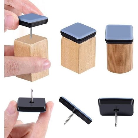 Set di 50 feltrini in Tflon per mobili con chiodi, feltrini per sedie, 25x25 mm (1/4)