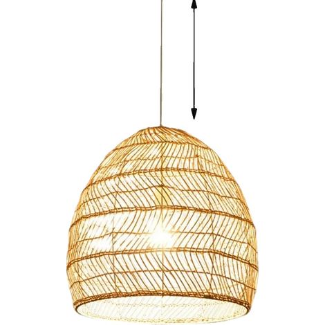 Suspension, Design en Bambou, Hauteur Ajustable, 35CM, Pas d'ampoule (1/2)