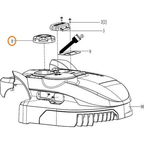 ORIGINAL WORX Roboter-Rasenmäher WR105SI Schnitthöhenverstellknopf