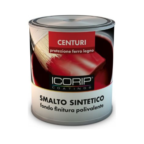 CENTURI - SMALTO SINTETICO SATINATO ANTIRUGGINE 2 IN 1 NERO 0,375 L