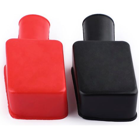 2Pcs Cache Bornes Batterie Rouge Noir Capuchons Isolation + / – en Caoutchouc Souple pour Bornes Batterie Auto Moto Camion Bateau Protection Cosses (1/5)