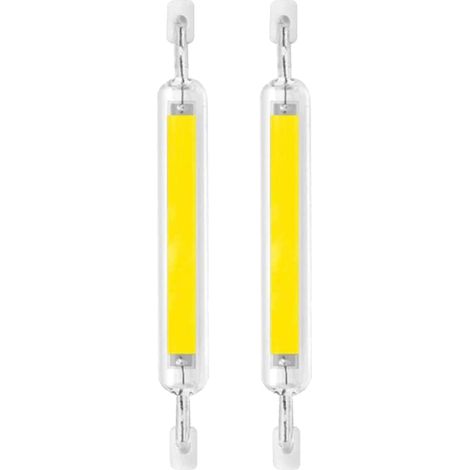 Lot de 2 ampoules LED R7s 10 W 118 mm à intensité variable, double culot, halogène 80 W, 120 V, type J, projecteur R7s 6 000 K, éclairage paysager, blanc froid, 118 mm (1/5)