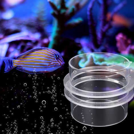 Anneau d'alimentation pour poissons d'aquarium transparent en acrylique durable et réglable, 90 mm (1/5)