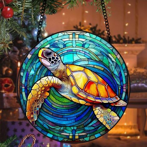 Décoration vitrail chien attrape-soleil 12,5 cm fenêtre suspension élégante cadeau maman (1/5)