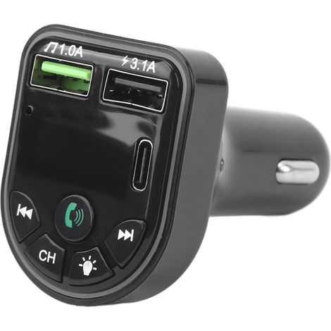 Émetteur Bluetooth pour voiture, adaptateur radio sans fil universel Bluetooth 5.0, port USB 12-24 V CC, 7 couleurs lumineuses. (1/5)