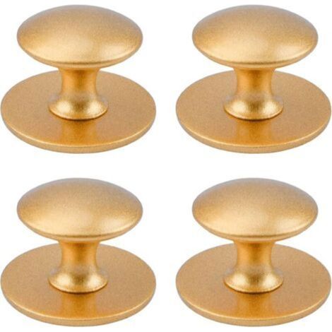 Ein Set aus 4 selbstklebenden Möbelgriffen aus Edelstahl, geeignet für Fenster, Schränke und Schubladen (mattgold).