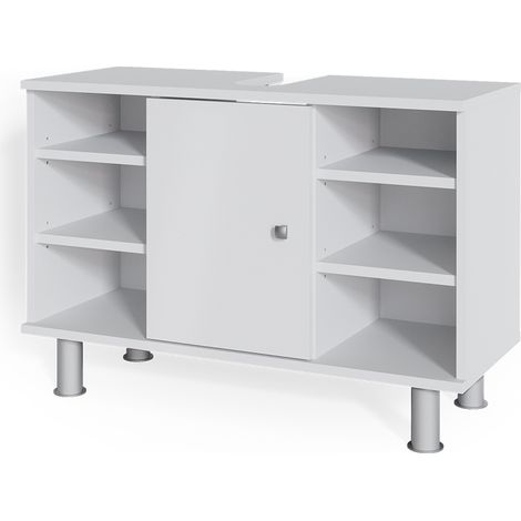 Meuble sous vasque simple Fynn, Blanc, 80 x 54 cm, Vicco (1/5)