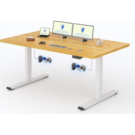FlexiSpot Bureau Assis Debout 180 x 80 cm avec 2 Moteurs, Maple