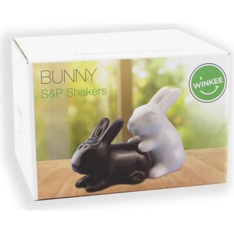 Salt and Pepper Shaker - Winkee - Rabbit Couple - White - Adult - Cheeky Duo