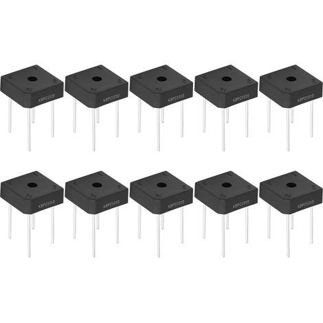 10A 1000V Brückendiodengleichrichter, stabile Leistung, 4-polig, elektronische Anwendung (5 Stück).