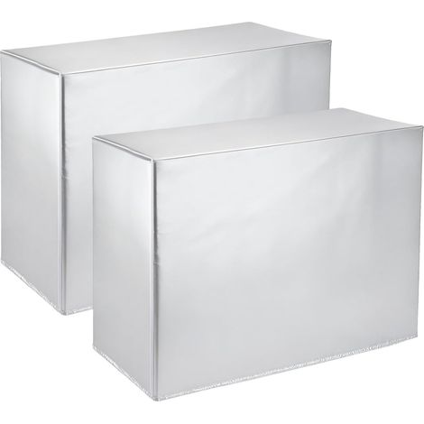 Lot de 2 housses de protection pour climatiseur extérieur - 78,7 x 30,5 x 55,9 cm - Revêtement en polyester imperméable à l'eau et à la poussière - Argenté (1/5)