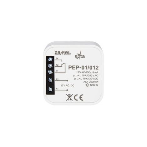 Relè elettromagnetico consentito 12VAC/DC, 10A PEP-01/012