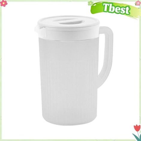 Tbest pichet à eau froide Pichet en plastique avec couvercle, pichet d'eau froide de grande capacité culinaires mazagran Vert (1/5)