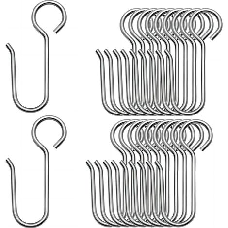 100 Crochets Rail Rideau Acier Inox pour Plafond (1/4)