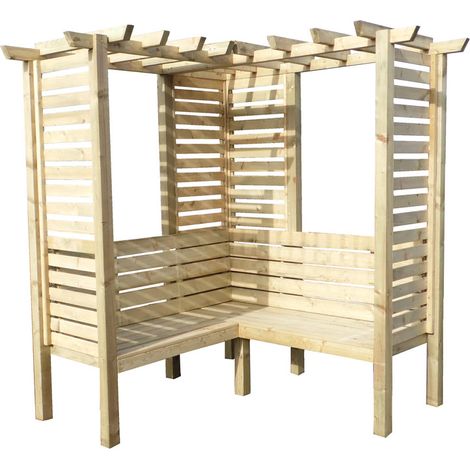 Clematis 6 x 6 Feet Pressure Treated Corner Arbour (1/4)