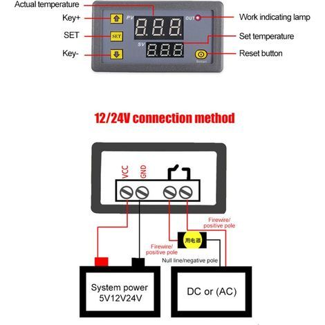 Module de Thermostat à affichage numérique, régulateur de température 3230, interrupteur de commande, Micro panneau de refroidissement et de chauffage (1/5)
