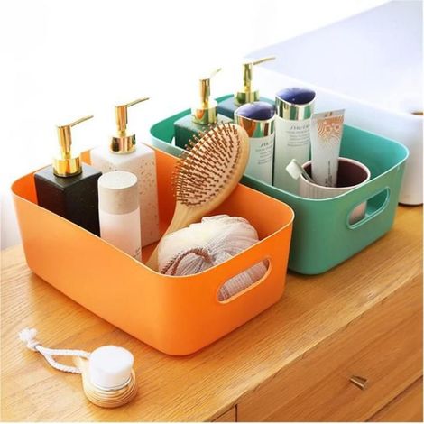 Panier De Rangement - Plastique PP - 25 x 16 5 x 10 Cm - Pour Cuisine Placard Salle De Bain Bureau - Lot De 7 (1/5)