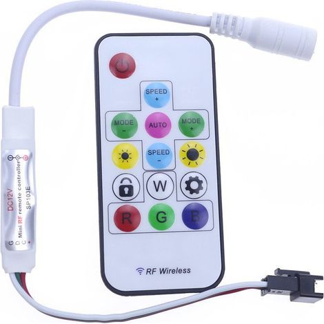 SP103E 14-key RF chroma controller, WS2811/WS2812B RGB microcontroller