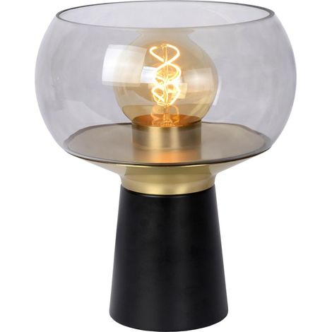 Lampe de table noire et or verre E27 Farris Lucide (1/2)