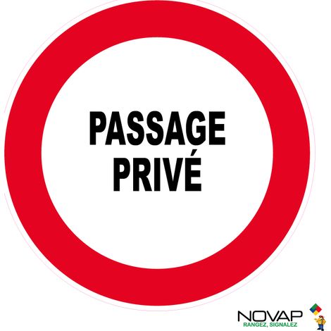 Panneau Passage Privé - Rigide Ø 80mm - 4021492