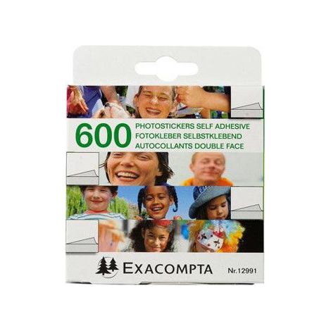 Autocollants pour photos - EXACOMPTA - Blanc - Double-face - Fixation durable - 600 languettes (1/5)