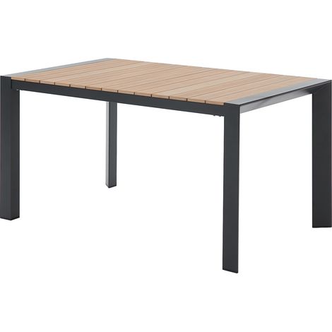 Tavolo da giardino in alluminio L.150 cm Naturale chiaro e antracite - NYROS di MYLIA