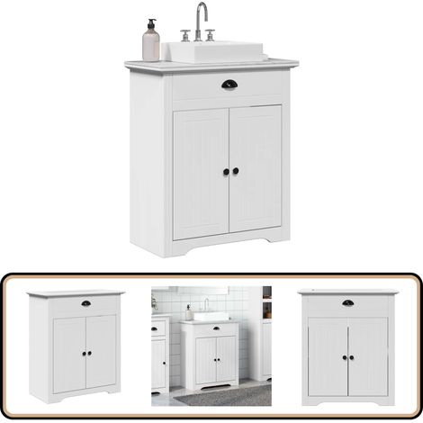 vidaXL Waschbeckenunterschrank BODO Weiß 70x35x80 cm
