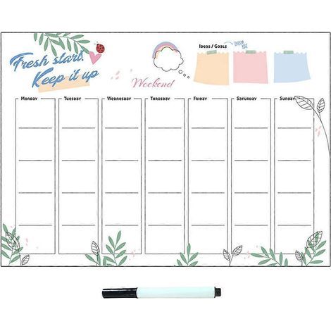 Tableau blanc magnétique effaçable à sec avec stylo-60.00X40.00X2.00CM (1/3)