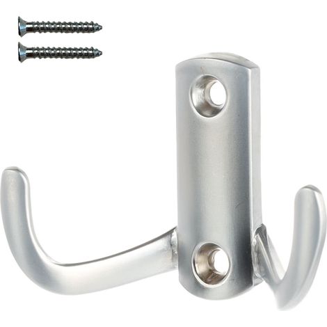 Colgador de pared cromado mate con dos ganchos XV10 (1/5)