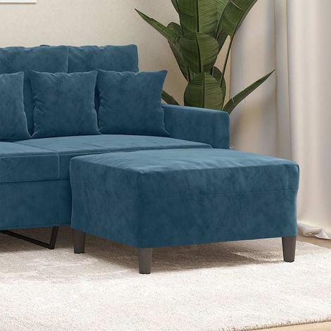 vidaXL Reposapiés de terciopelo azul 70x55x41 cm (1/5)