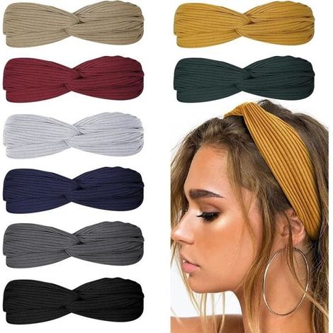 (Zufällige Farbe) Haarband – Boho – 8 Stück – Elastisch – Rutschfest – Bequem (1/4)