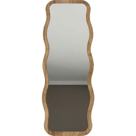 Specchio Bissone, Forma Rettangolare, Tipologia a Terra, Colore Struttura Trasparente, 50x160h cm Marrone Rovere Scuro