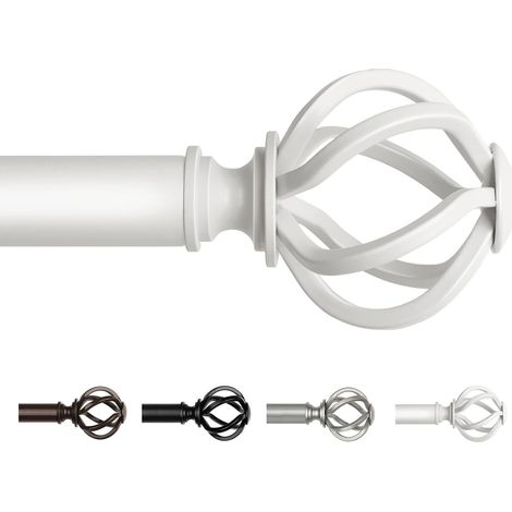 Tringle à Rideau Blanc - 1 Pièce - Métal Extensible - Réglable 80-148 cm - Salon et Chambre - Diamètre 22 mm