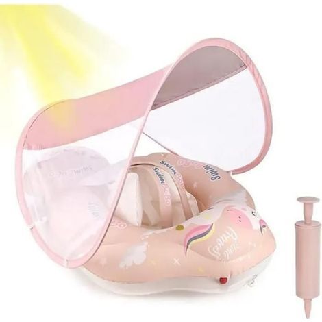 Leytn Aufblasbarer Babyschwimmring mit abnehmbarem Sonnenschutz, Babyschwimmring, Babypoolsitz für Kinder von 6-36 Monaten (1/5)