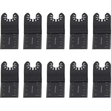 Packung mit 50 oszillierenden Sägeblättern, 34 mm Zahnbreite, 90 mm Länge, aus hochkohlenstoffhaltigem Stahl, für Multifunktionswerkzeuge, für Holz, Kunststoff und Weichmetalle. (1/5)